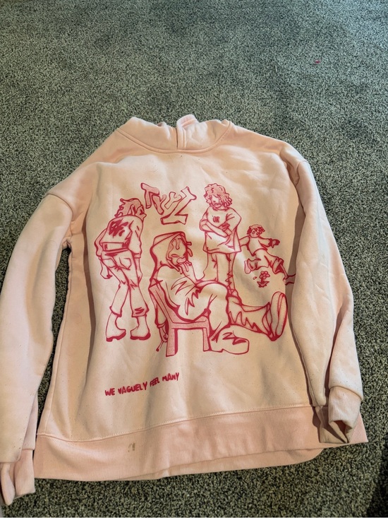 Other - Kids Pink Graphic Pullover Hoodie - Casual Cartoon Print